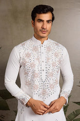 Classic White Embroidered Kurta